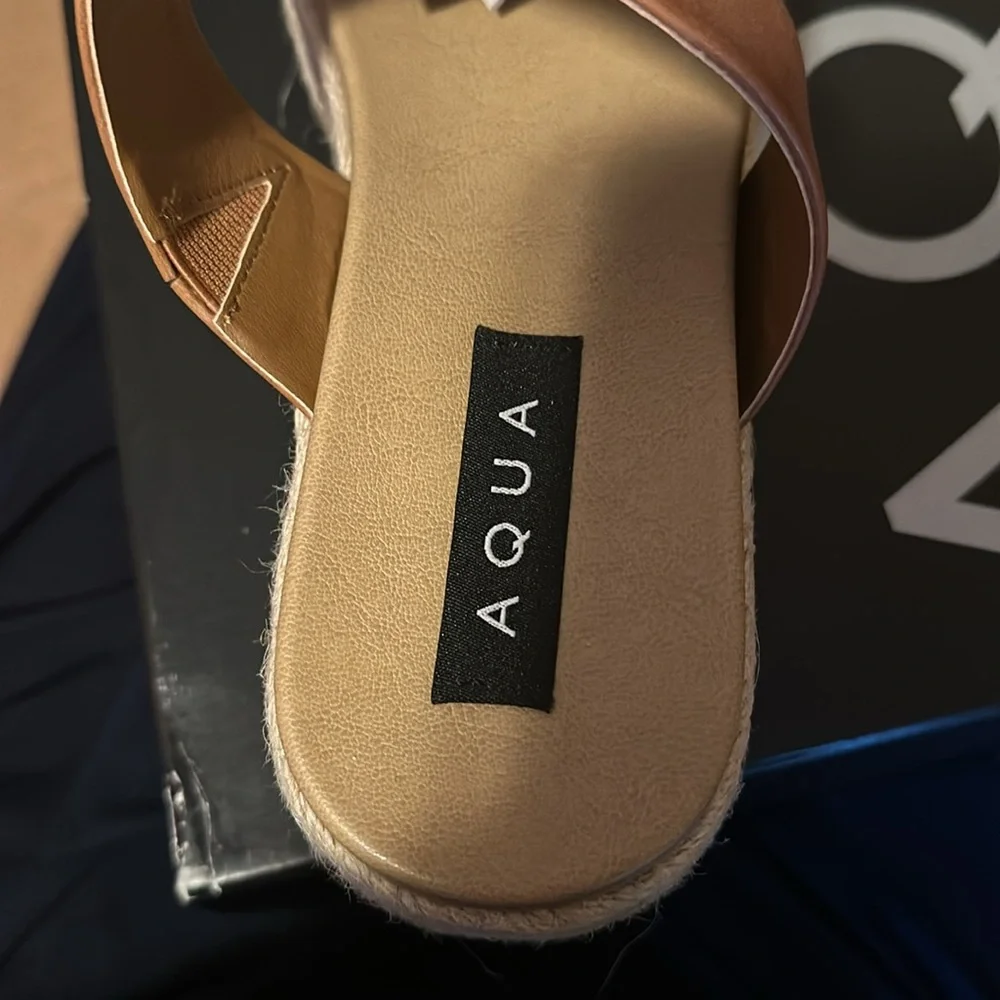 Aqua Women's Ayden Platform Espadrille Slide Sandals - Picture 2 of 4